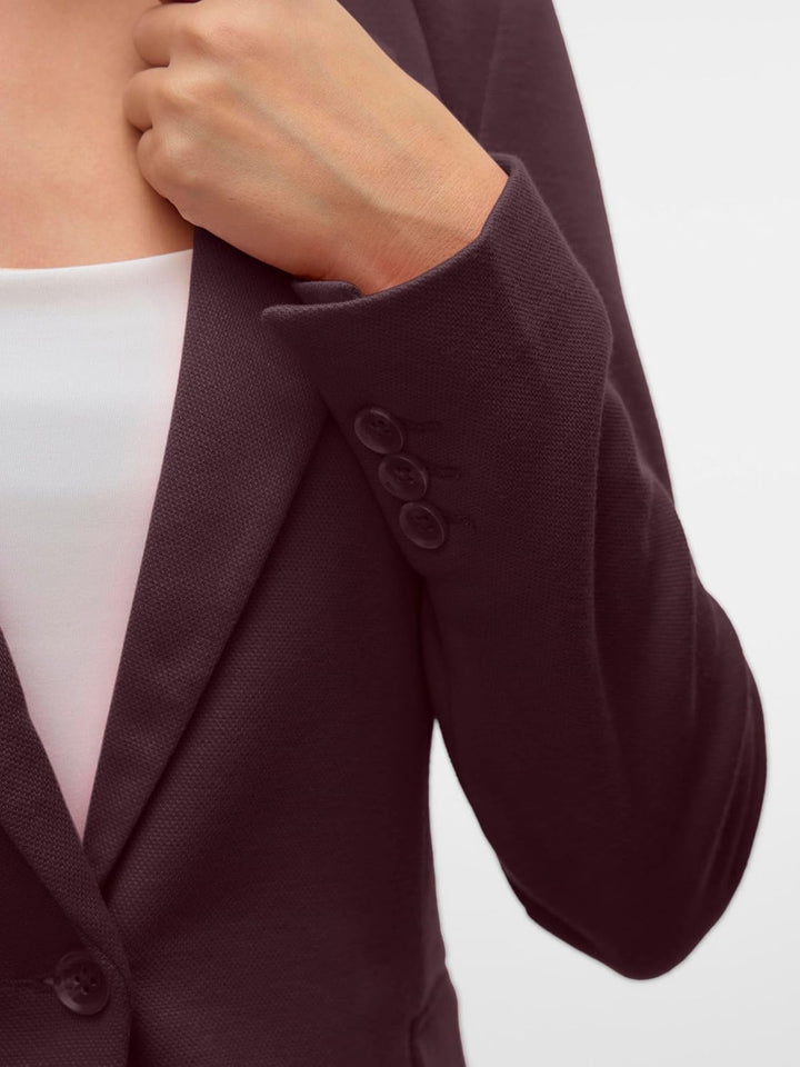 VERO MODA Damen Vmjulia Ls DNM Noos Blazer 34 Winetasting, 34 Winetasting