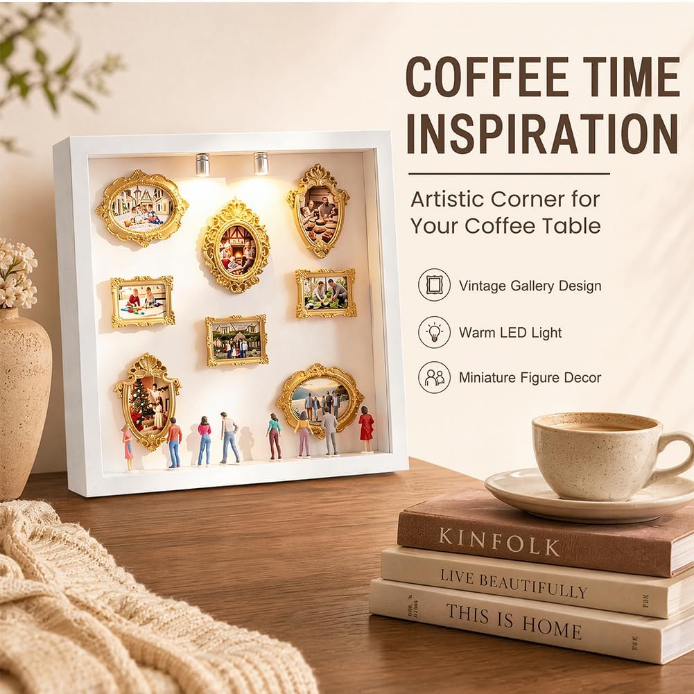 DIY Mini Museum Silhouette Box,Neu Kreatives Erinnerungsdisplay Kit,Minis Vintage Bilderrahmen Mit G