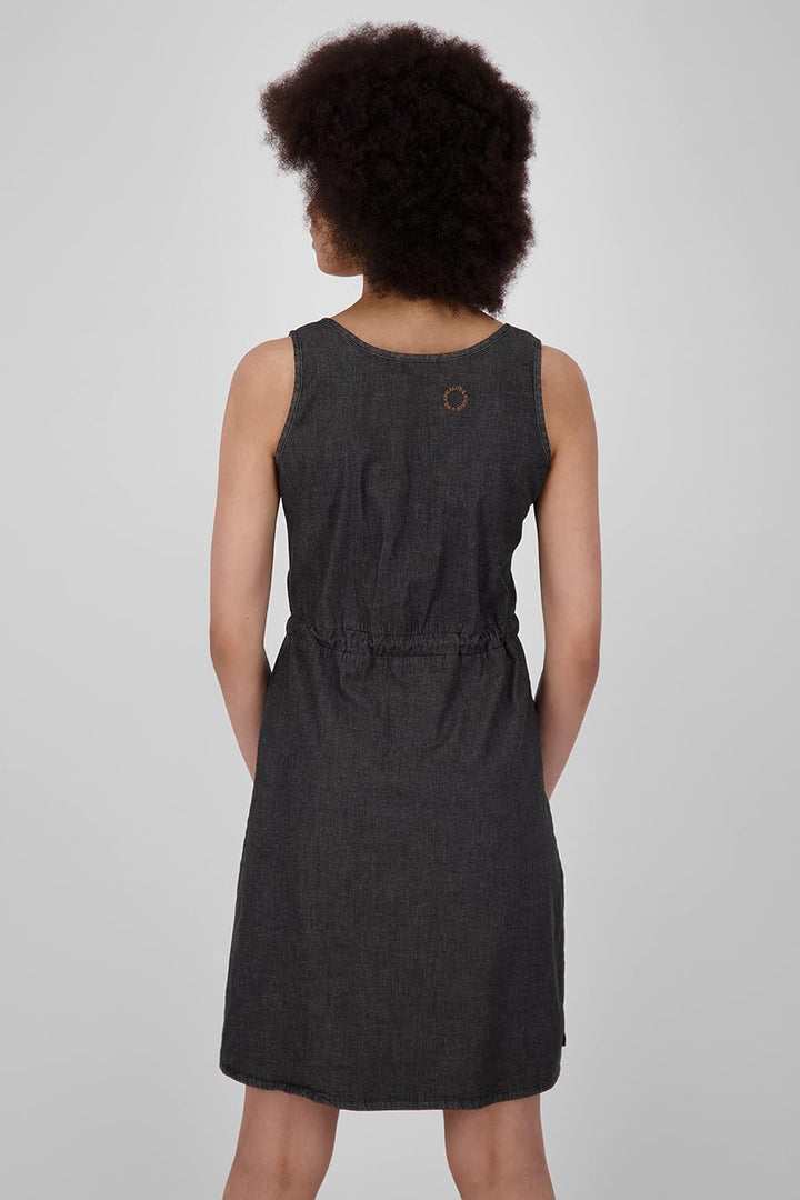 ALIFE and Kickin DorisAK DNM Dress Damen Sommerkleid, Jeanskleid, Kleid M Black Denim, M Black Denim