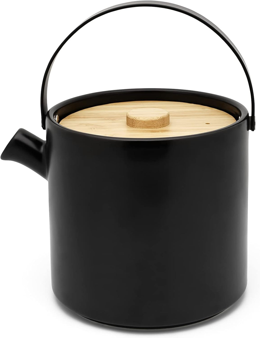 Bredemeijer Schwarze keramische Teekanne 1.2 Liter mit Teewärmer - isolierende Keramikkanne mit Edel
