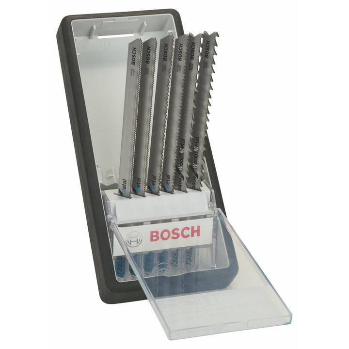 BOSCH 2607010573 Stichsägeblatt ROBUSTLINE 6er Metall E x pert Set, T-Schaft, Robustline
