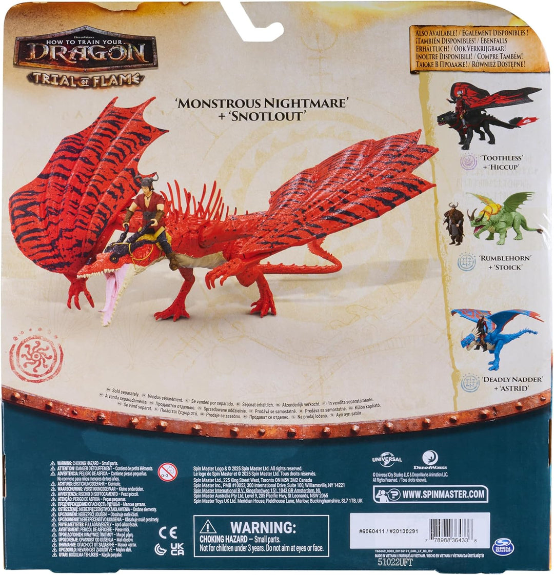 Dreamworks Dragons How to Train Your Dragon, Monstrous Nightmare and Snotlout, Viking Duo Action Fig