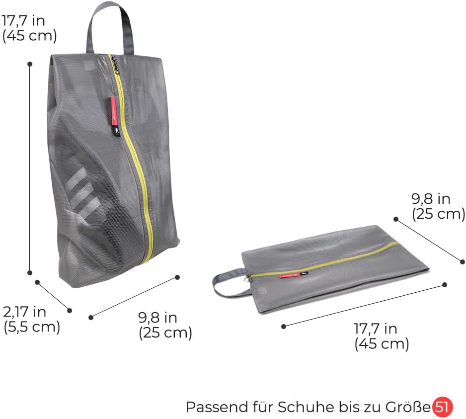 pack all Wasserfeste Reise Schuhbeutel, Schuhorganizer, Schuhtasche mit Reissverschluss, für Männer