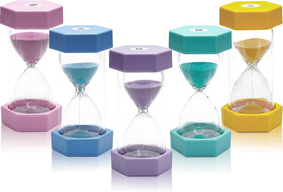 Sand Timer Set 3/5/10/20/30 Minuten, Zeitmesser Sanduhren Buntes Sanduhren Set Sanduhren Eieruhren,