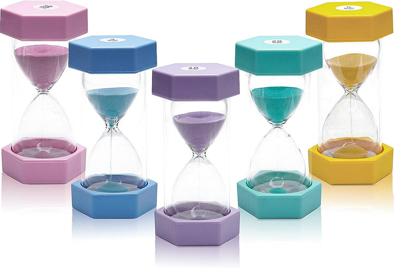 Sand Timer Set 3/5/10/20/30 Minuten, Zeitmesser Sanduhren Buntes Sanduhren Set Sanduhren Eieruhren,