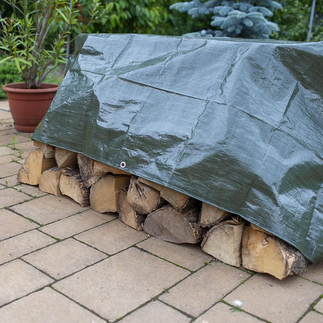 Mivos Universelle Abdeckplane 4 x 6 m - Grün - PP-PE - Wasserdicht Gewebeplane 90 g/m² - Schimmelres