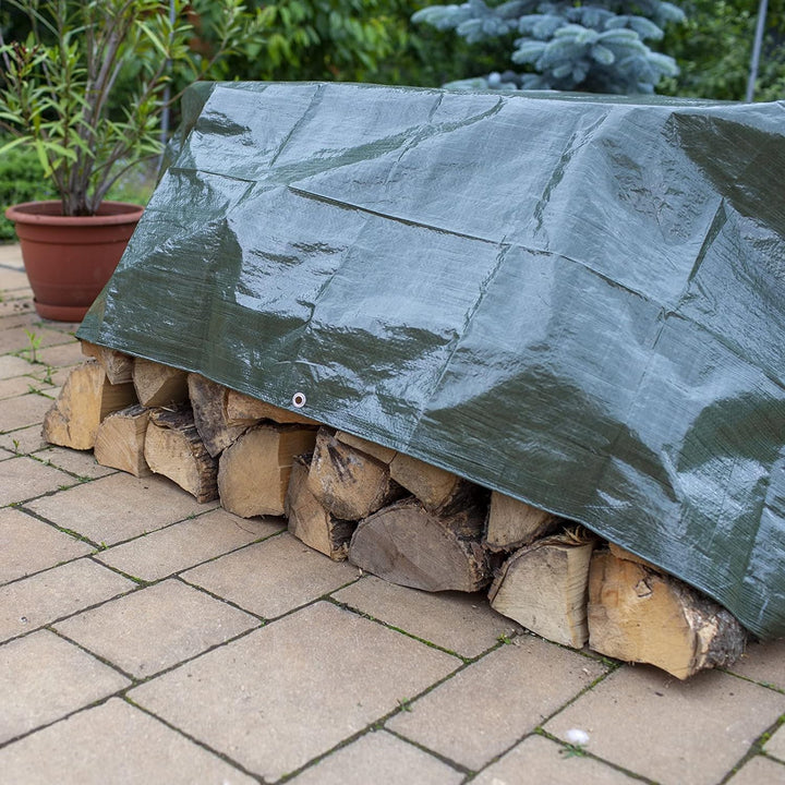 Mivos Universelle Abdeckplane 4 x 6 m - Grün - PP-PE - Wasserdicht Gewebeplane 90 g/m² - Schimmelres