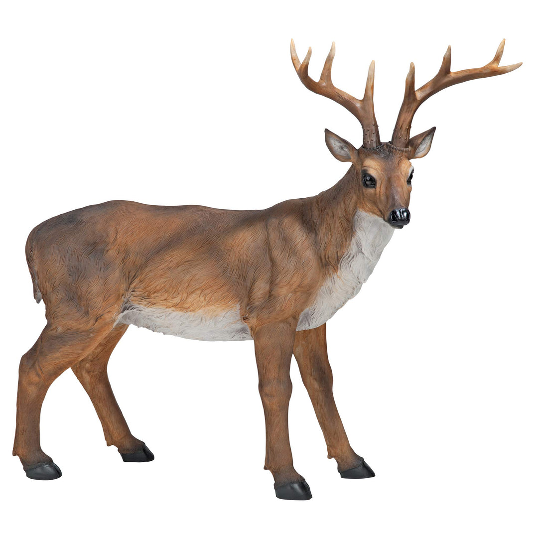 Design Toscano Buck mit dem grossen Geweih Hirschstatue, Masse: 71 x 19 x 62 cm 4.5 kg Buck mit dem