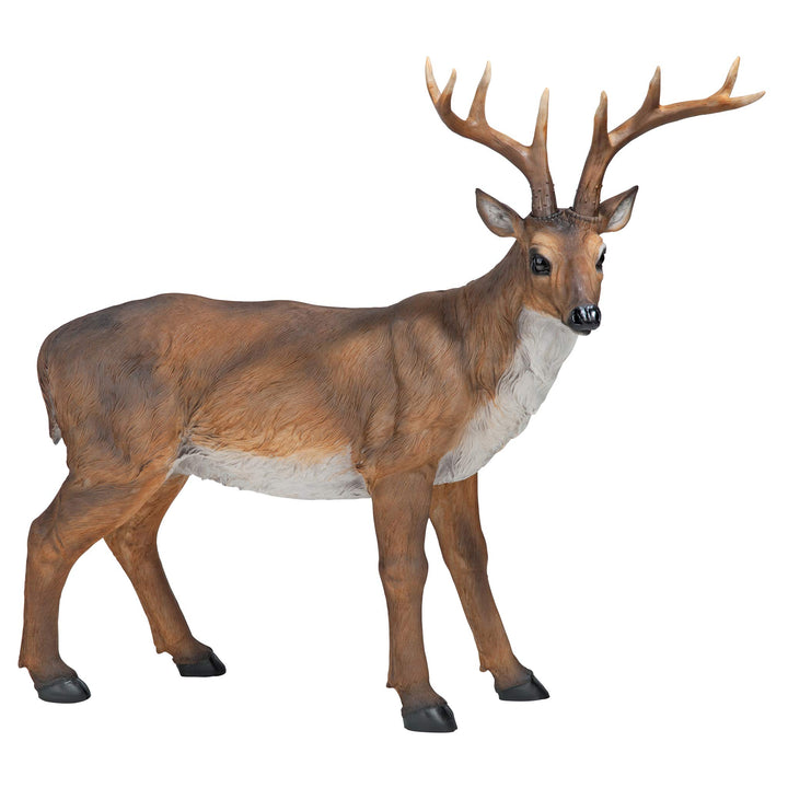 Design Toscano Buck mit dem grossen Geweih Hirschstatue, Masse: 71 x 19 x 62 cm 4.5 kg Buck mit dem