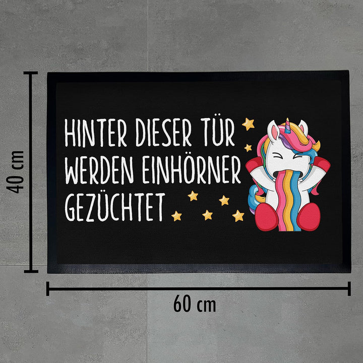 Trendation - Lustige Fussmatte Frauen Spruch Einhorn Witz Kollegin Einhörner Geschenkidee Verrückte