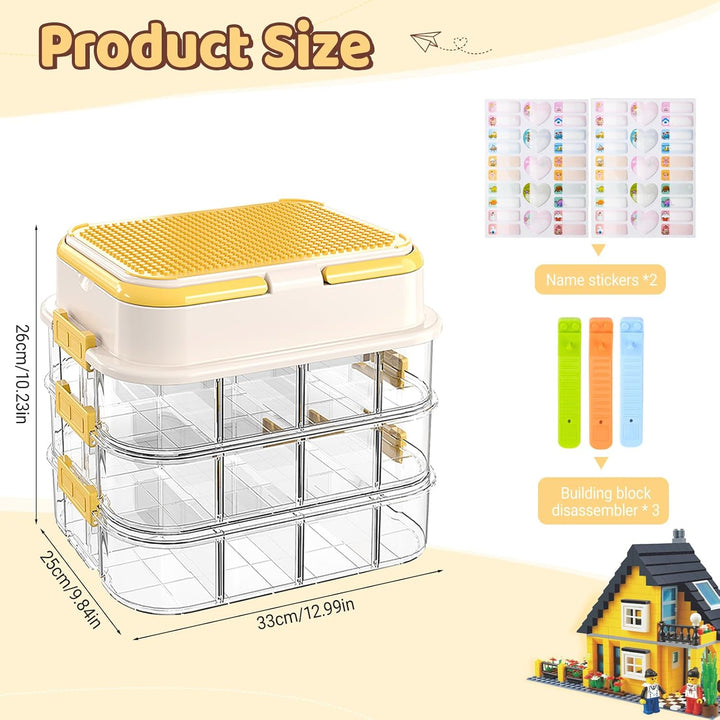 Gilt für Aufbewahrungsbox für Lego Bausteine Ablagefächer Stapelbar Kisten Spielzeug Aufbewahrung,4
