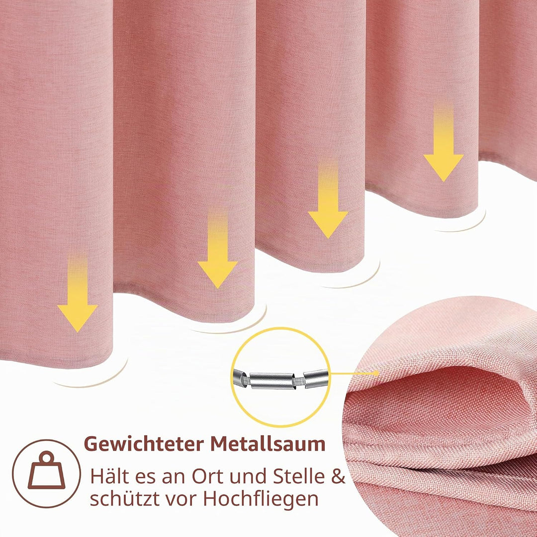 VANZAVANZU Duschvorhang Schmaler Leinen 92 x 182 cm mit Metall Duschvorhangringe Schwerer Stoff Text