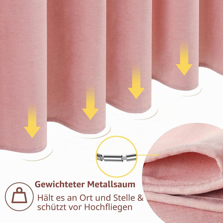 VANZAVANZU Duschvorhang Leinen mit Metall Duschvorhangringe Stoff Textil Badewannenvorhang Anti Schi