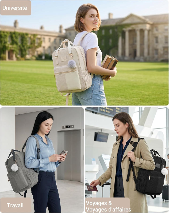 Makukke Rucksack Damen&amp;Herren, Cord Daypack Anti-Theft Tasche Casual Schultasche Citytasche, für Sch
