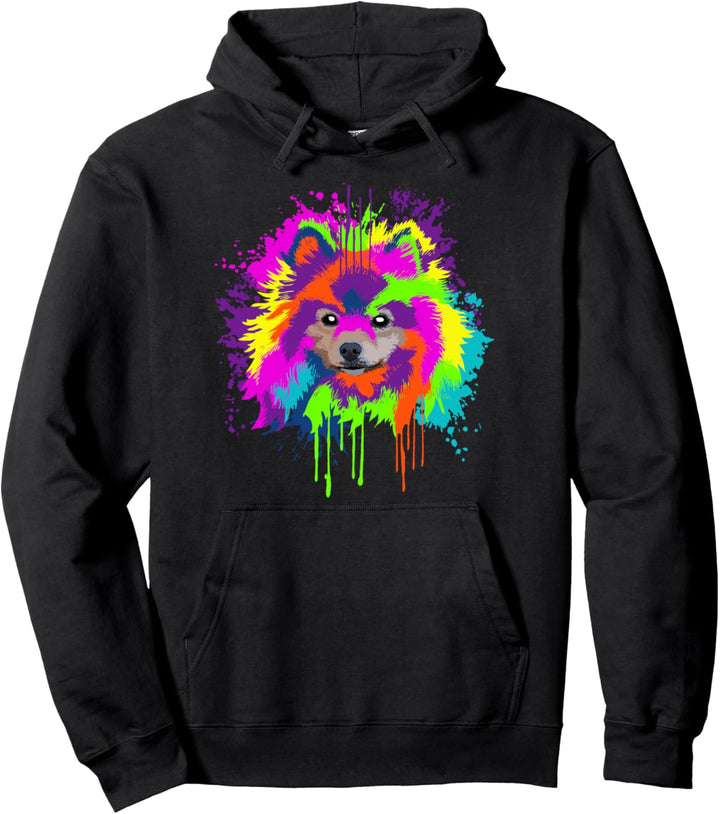 Splash Art Zwergspitz Hundehalter Geschenkidee Hunde Pullover Hoodie