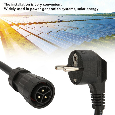 EU 220 V AC Kabel Solar Wechselrichter, 3 x 1,5 mm² Solarkabel, 3 m/10 ft AC Netzkabel, Solar Photov