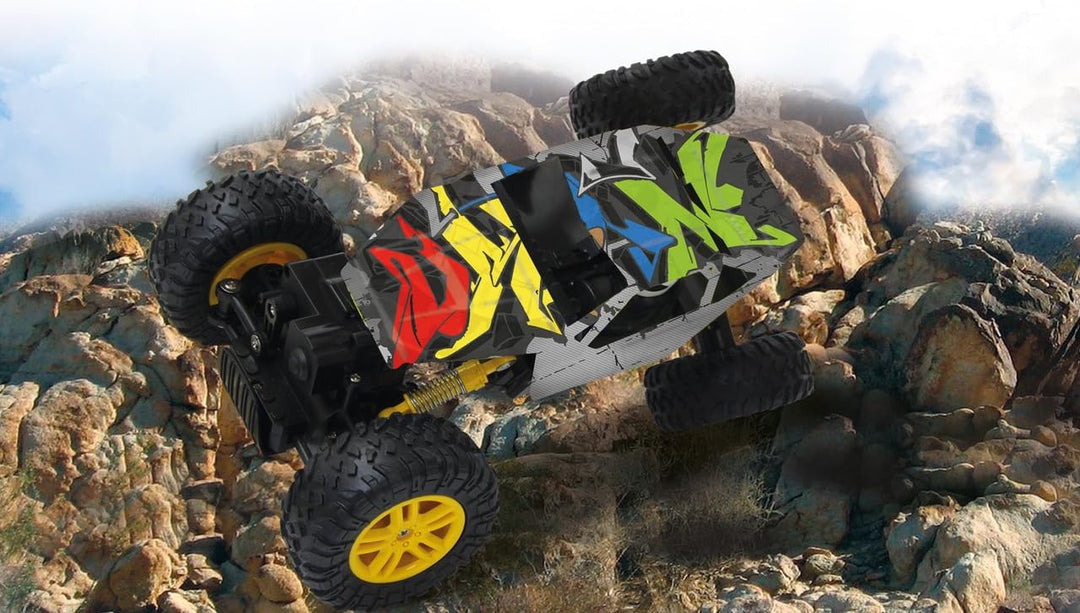 JAMARA 410053 - Hillriser 1:18 Crawler 4WD 2,4GHz - 2 Antriebsmotoren, Allrad, gefedertes Fahrwerk,