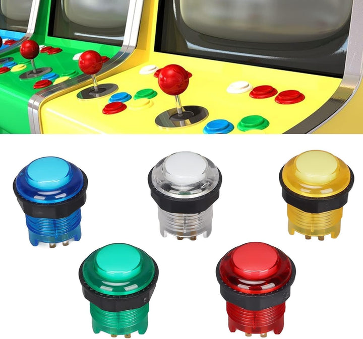 Cyrank 5 Stück Arcade-Drucktasten, 28 Mm LED-beleuchtete Drucktasten Für Arcade-Videospiele, Arcade-