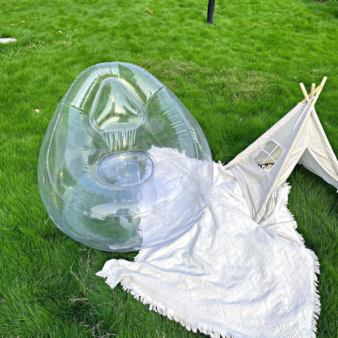 Sxhlseller Transparenter Aufblasbarer Sessel, Klarer Luftsofa Sitzsack für Innen &amp; Aussen, Ergonomis