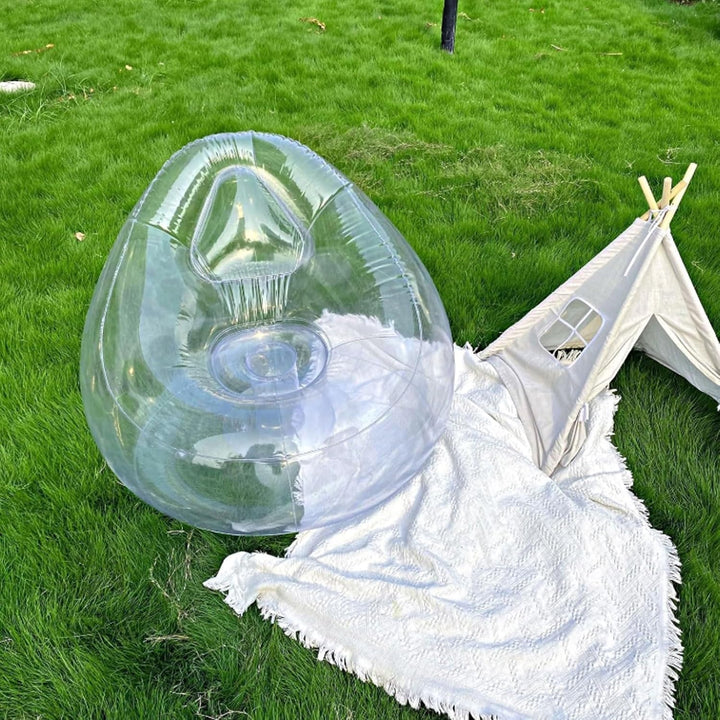Sxhlseller Transparenter Aufblasbarer Sessel, Klarer Luftsofa Sitzsack für Innen &amp; Aussen, Ergonomis