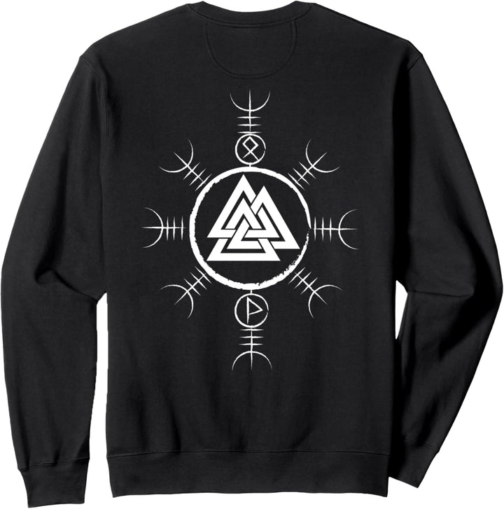 Classic Wikinger Symbole - Aegishjalmur - Valknut (on back) Sweatshirt