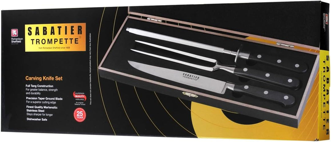 Richardson Sheffield SABATIER TROMPETTE Tranchiermesser Set 3-teilig | 1 Tranchiermesser, 1 Tranchie