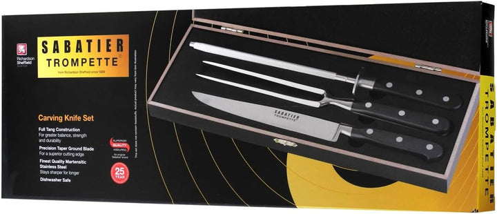 Richardson Sheffield SABATIER TROMPETTE Tranchiermesser Set 3-teilig | 1 Tranchiermesser, 1 Tranchie
