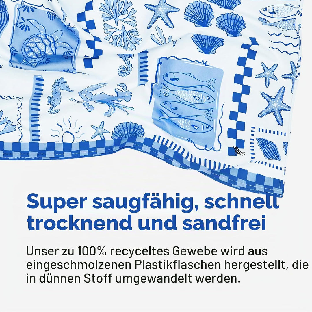 Dock &amp; Bay Strandhandtuch - Super saugfähig, trocknet schnell, ohne Sand - Kompakt, Leicht - 100% Re
