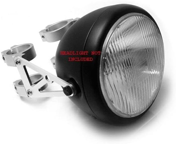Paar 46-47mm Motorrad Scheinwerfer-Halter - Gabel Montiert - CNC Alu Gebürstet Hochwertig