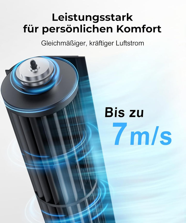 PNTCK Turmventilator mit Fernbedienung, 33cm ventilator leise mit 4 Modi,4 Geschwindigkeiten, 70°Osz