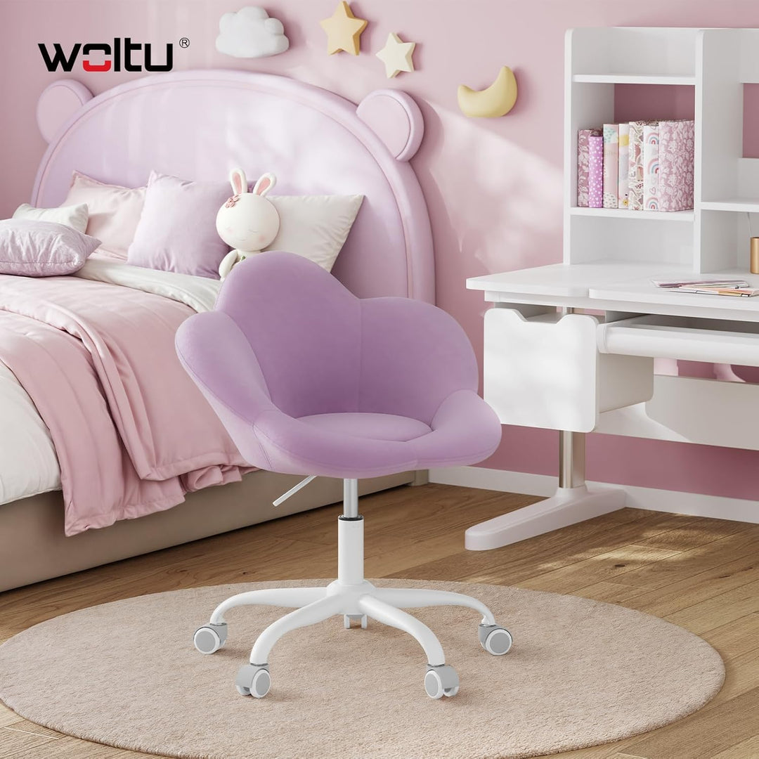 WOLTU Kinder Schreibtischstuhl, Schminktisch Stuhl, Bürostuhl, ergonomisch, höhenverstellbar, Samt,