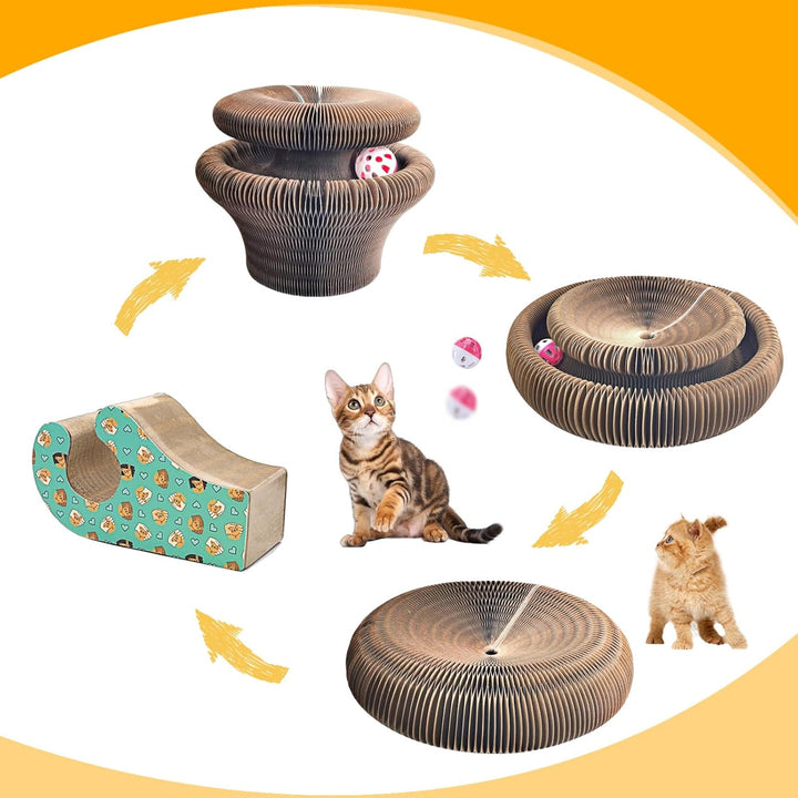 Magic Organ Cat Scratching Board 36cm lang, Katzenspielzeug Selbstbeschäftigung aus Pappe mit Glocke