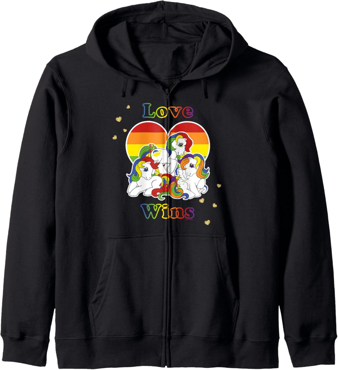 My Little Pony Rainbow Heart Ponies And Text Love Wins Kapuzenjacke