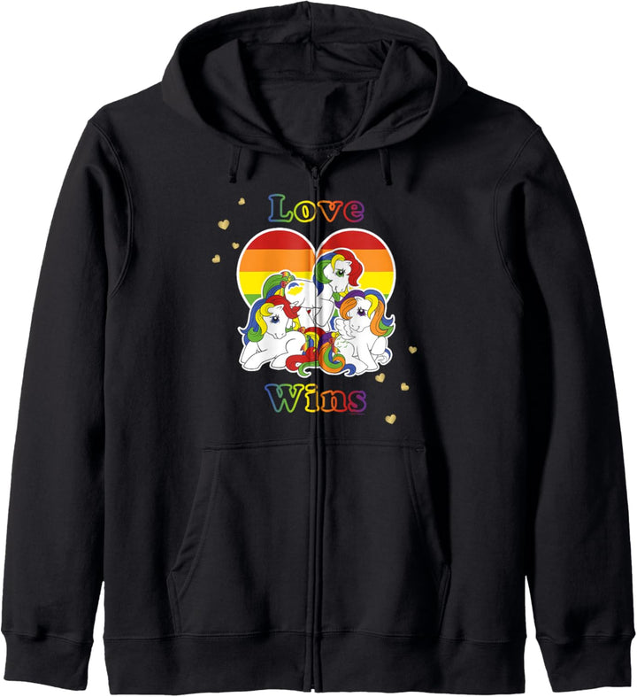 My Little Pony Rainbow Heart Ponies And Text Love Wins Kapuzenjacke