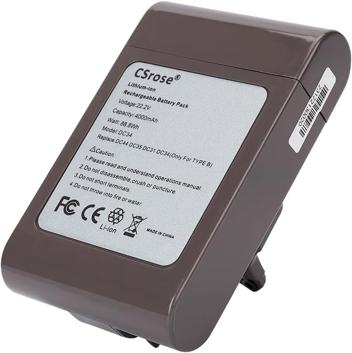 22.2V 4000mAh Ersatzakku für Dy Son DC34 Type B Akku DC35 Type B, DC44 Tier, DC45, DC31, DC31 Tier,