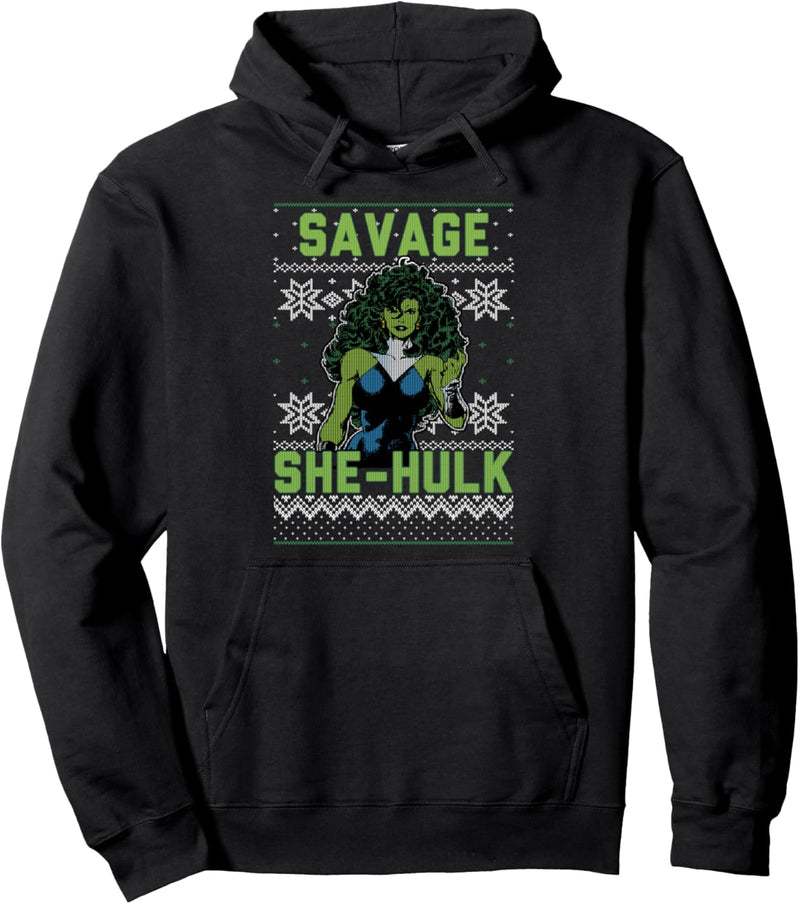 Marvel She-Hulk Savage Ugly Christmas Sweater Pullover Hoodie