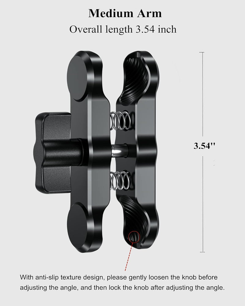 BRCOVAN Aluminiumlegierung Doppelsockelarm (Mittlerer Arm) Kompatibel mit RAM Mounts B Grösse 1 Zoll