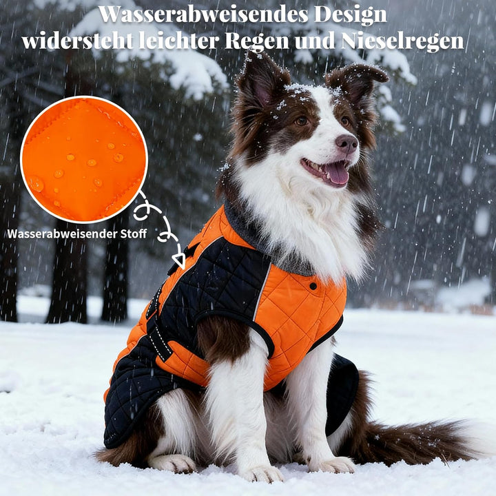Hundemantel mit reflektierendem Design, Winddicht und wasserdicht, verdickter Kragen für Windschutz,