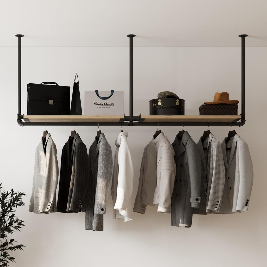 Kleiderstange Garderobe DIEK II Industrie Design für Decke | Breite 200 cm x Höhe 70 cm | Deckengard