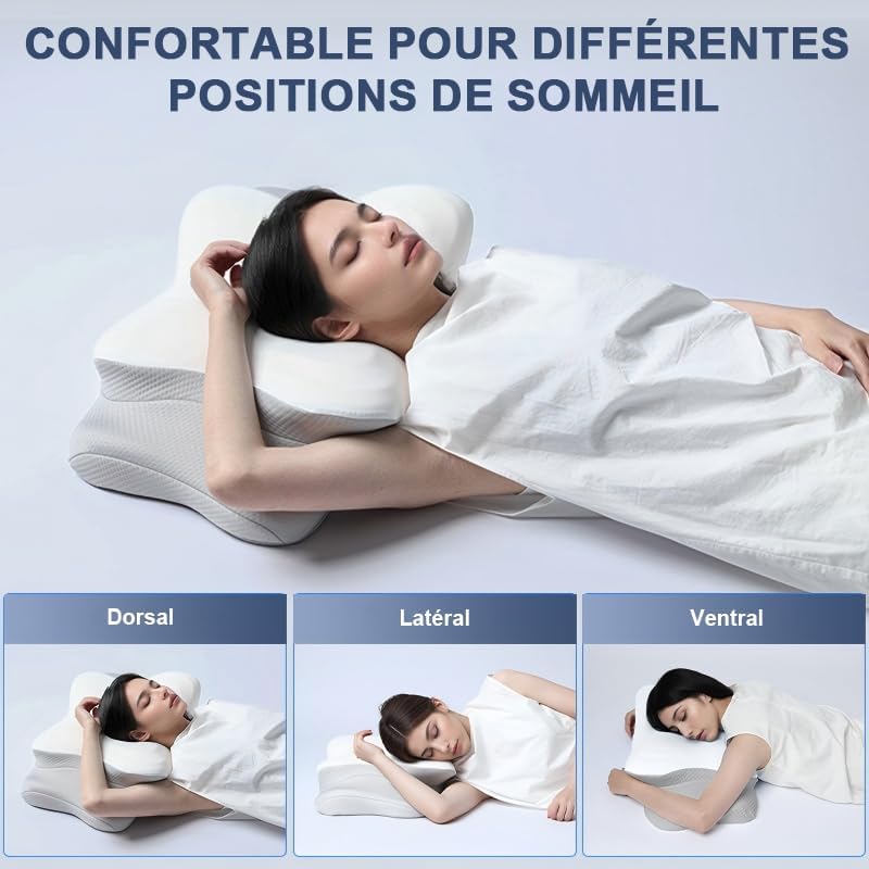 Seitenschläferkissen aus Memory Foam, Ergonomisches Nackenstützkissen Kopfkissen, Orthopädisches Nac