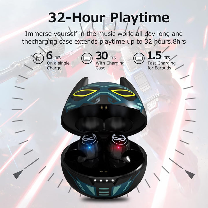 Wireless In-Ear-Kopfhörer, HiFi Stereo Bluetooth-Kopfhörer Kinder mit Dual-Mikrofon-Touch-Steuerung