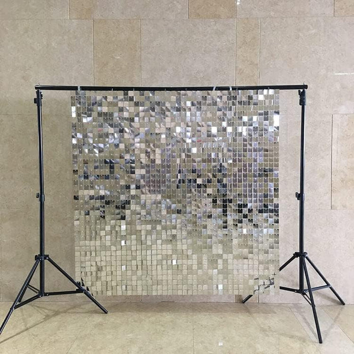 Kate Schimmernde Wand Hintergrund Silber Quadratisch Pailletten Glitzer Foto Hintergrund Paneel Deko