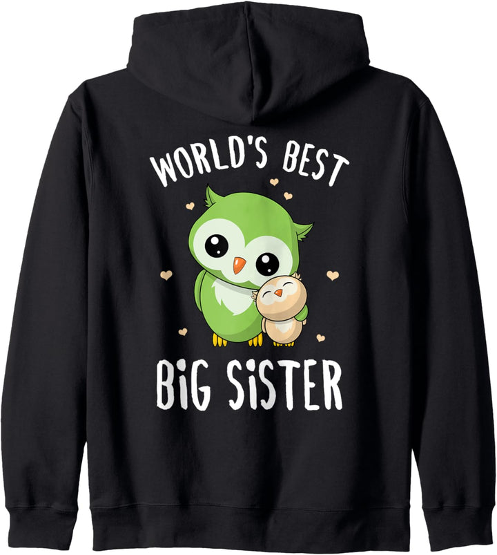 Weltbeste grosse Schwester Niedliche Eule Eulen Geschwister Kapuzenjacke