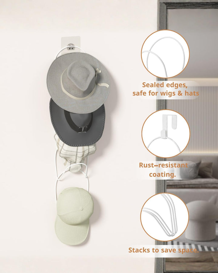 LINFIDITE Cap Halter Tür Hut Racks, Baseball Cap Halterung Schrank hängende Einstellbare Huthalter,f