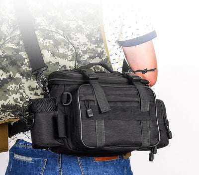 YUEMING Angeltasche, Fishing Angeltasche, Angelkoffer Forellen-Tasche Angeln mit gepolstertem Schult