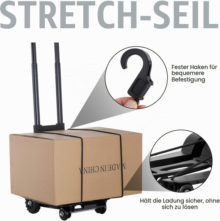 Meisax Mini Faltbare Sackkarre Klappbar Transportwagen 40KG Tragkraft, Leichte Klappbar Transportkar