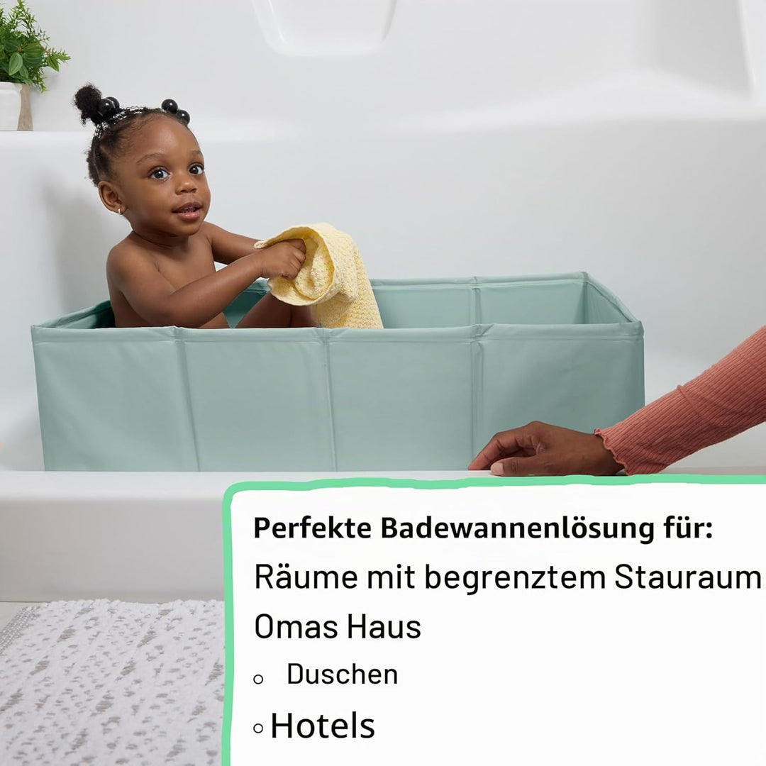 Ingenuity Tuckaway Kleinkinderbadewanne, verwandelt Dusche in Badewanne, Zusammenklappbar, Leicht zu