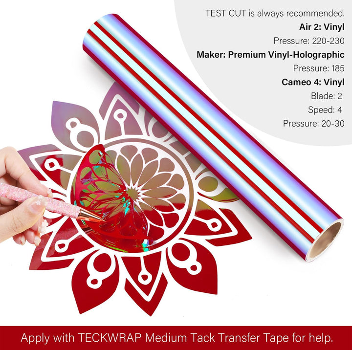 TECKWRAP Opal Craft Vinyl, selbstklebend, 0,3 m x 1,5 m, Fierce Red, Fierce Red