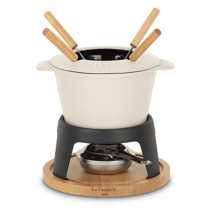 La Fonderie 1890 Fondue-Set aus Gusseisen, Beige, 4 personnes
