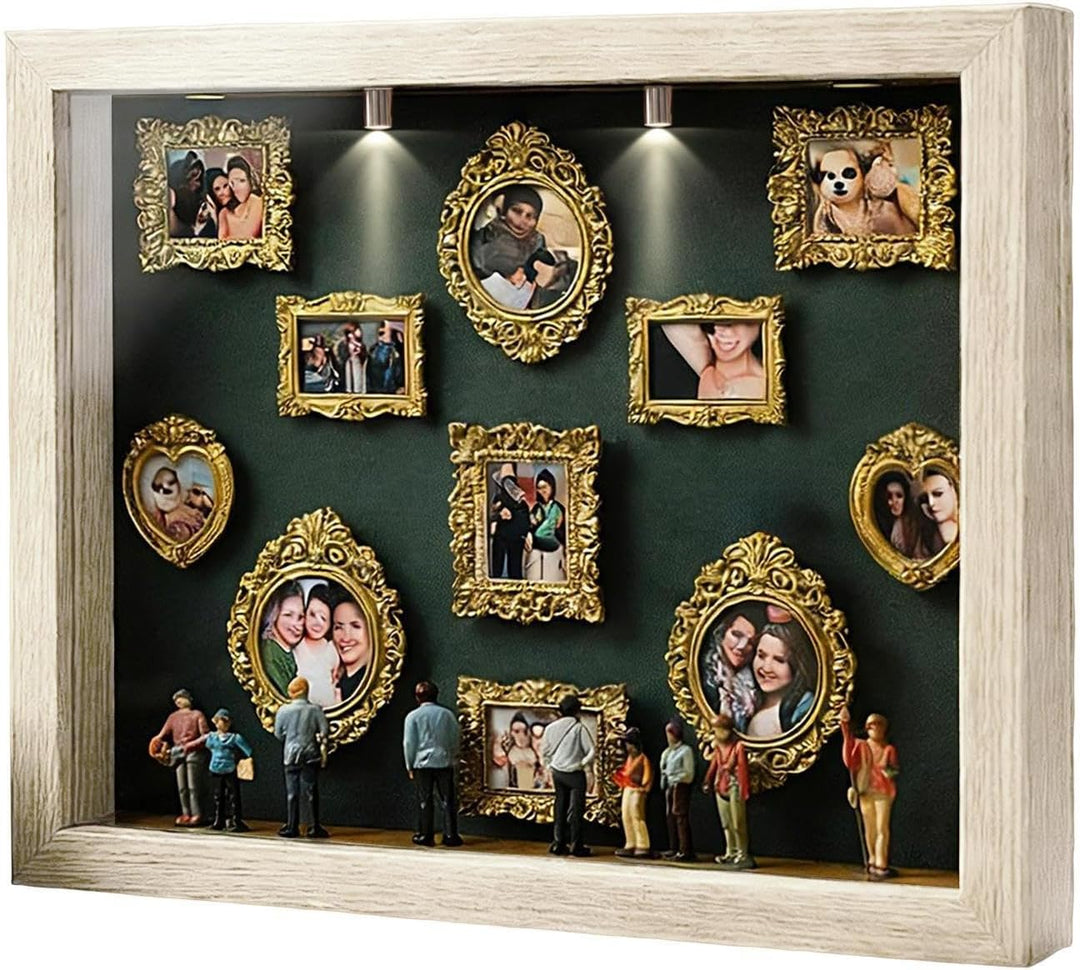 DIY Mini Museum Silhouette Box, Mini Figuren Menschen Museum Bilderrahmen Set, Kreatives Erinnerungs